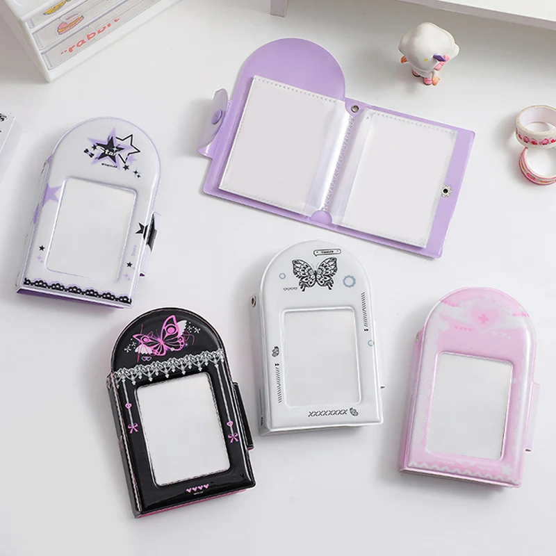 

Square Hollow Photo Album 40 Grids Cartoon Butterfly Photo Album With Buckle Storage Album Collection Book Photocard Holder