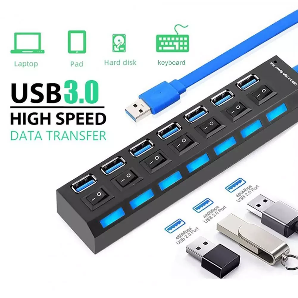 

Docking Station USB2 .0 USB Hub Adapter Lightweight Wear Resistant Excellent Keyboard/Mouse/U Disk USB Hub Adapter