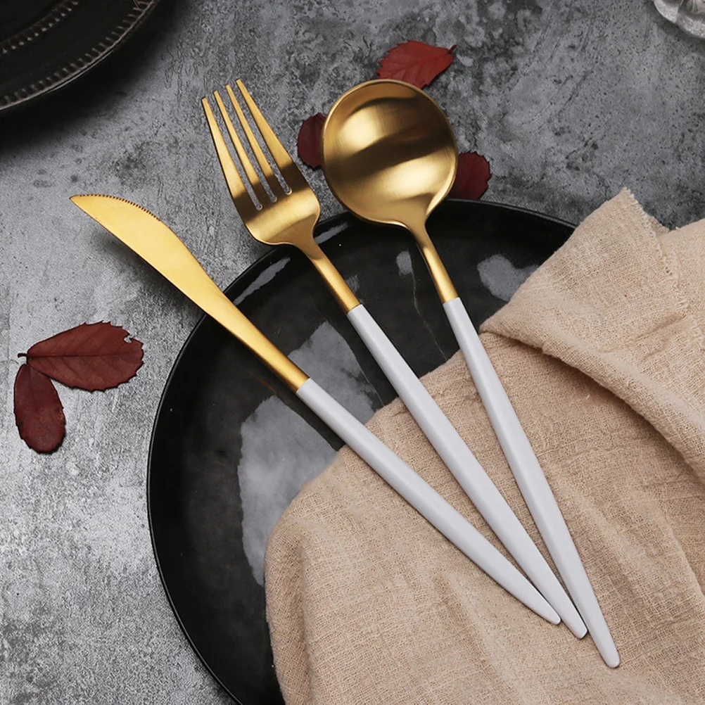 

Dinnerware Kit Reusable Tableware Forks Cutlery Spoon Spoons Stainless Steel 304