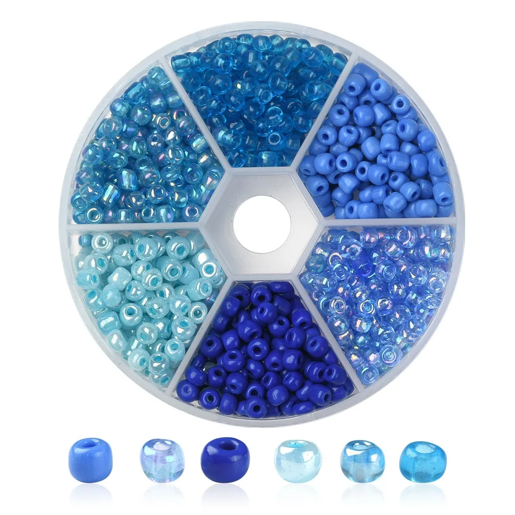 

60g/box 6 Colors Glass Seed Beads 2mm 4mm Round Losse Beads for Jewelry Making Handmade Beading Material Wholesale