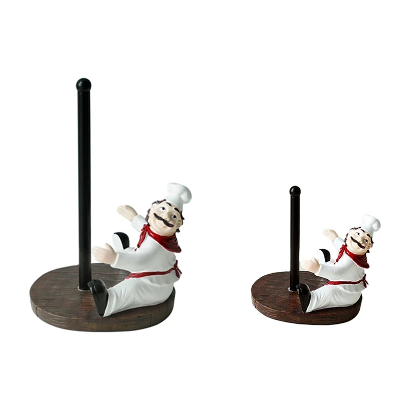 

Chef Figurine Tissue Rack Roll Paper Holder Bathroom Deskop Home Decorative Tissue Boxes Kitchen Napkin Holder