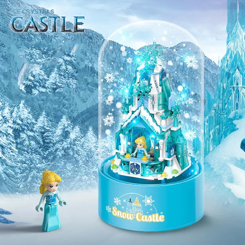 

Романтический Милый ледяной замок и космический корабль, Музыкальная шкатулка с фантастическими огнями