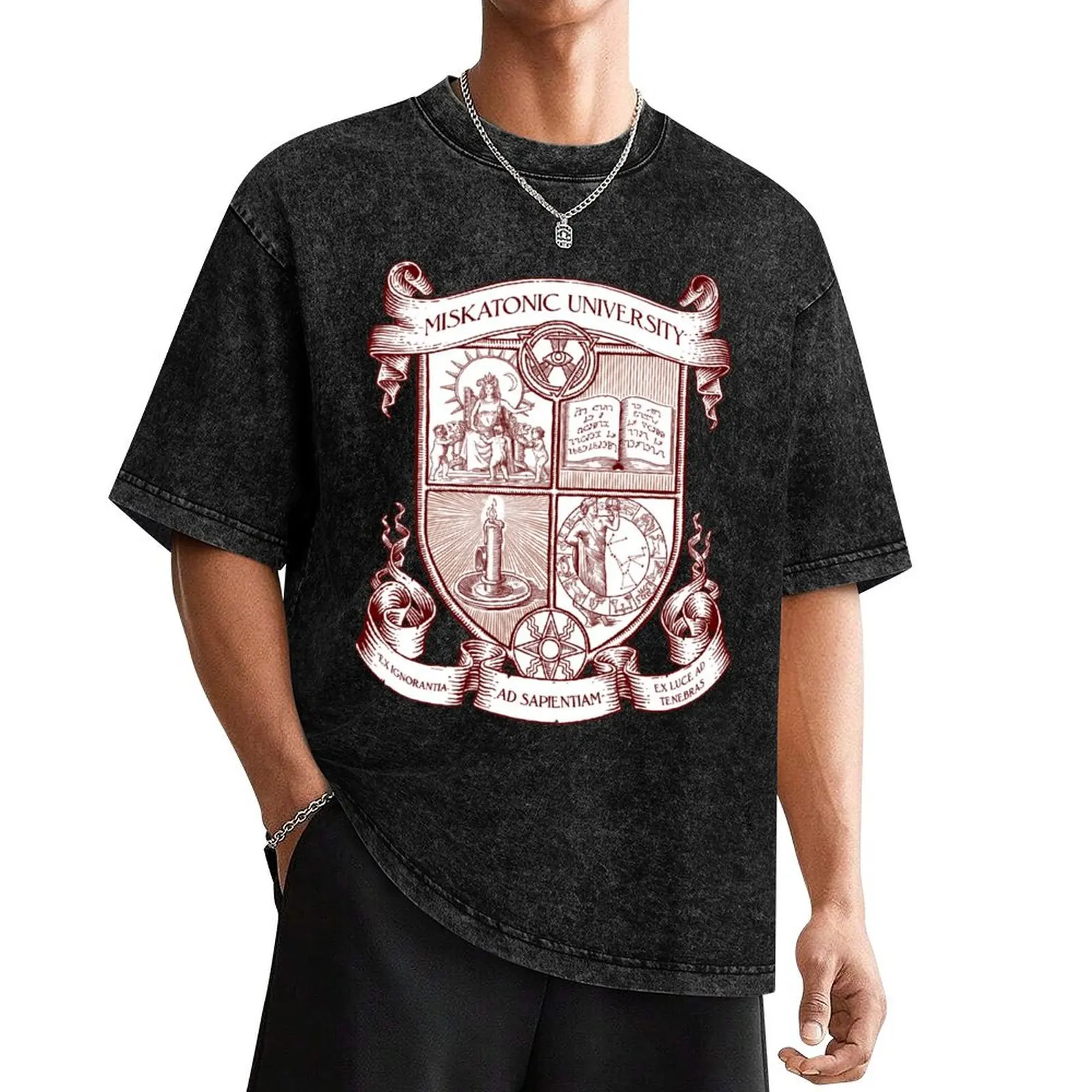 Футболка с гербом Университета Мискатоник забавные подарки мужские винтажные