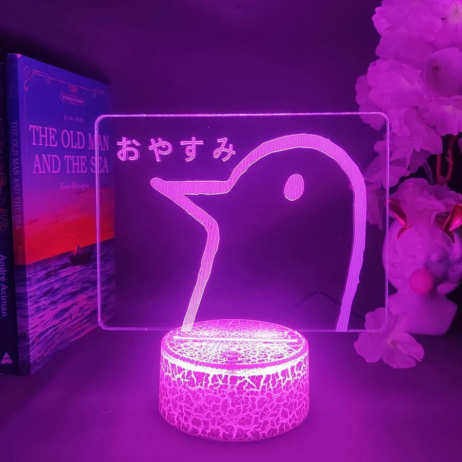 Oyasumi персонажи игры в каламбур утка 3d иллюзия ночник хорошая ночь манга лампа для