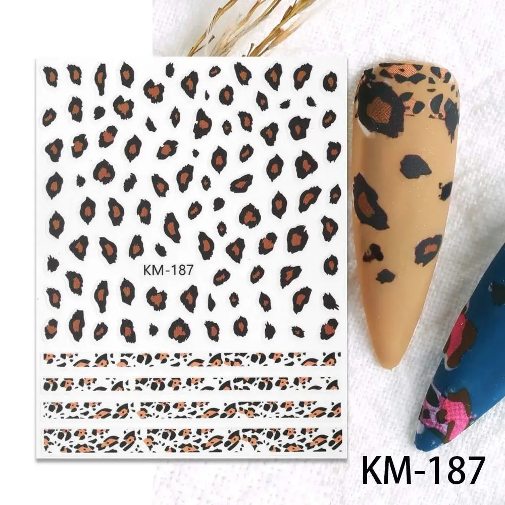 Японские Самоклеящиеся украшения для ногтей в виде медвежьих лап с леопардовым
