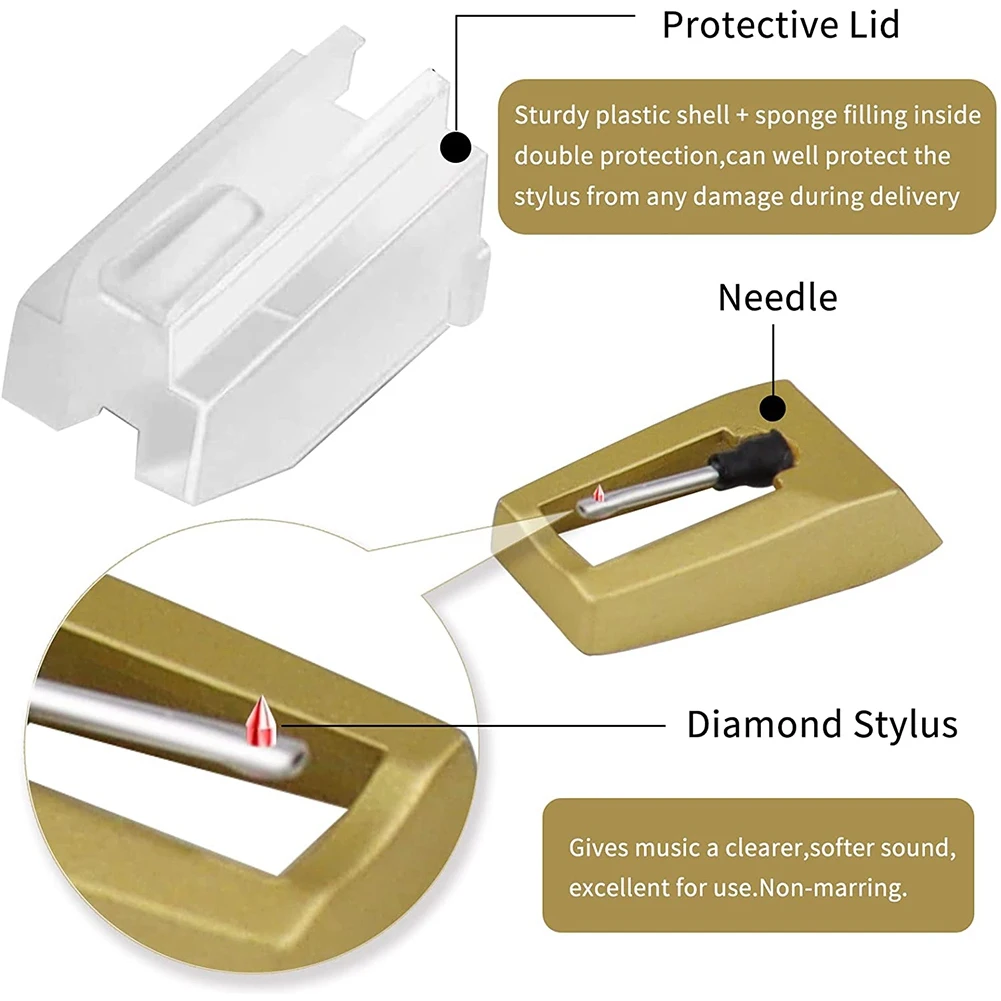 

Record Player Needle, Upgraded Record Player Cartridge with Diamond Stylus Replacement for Crosley,Victrola, ION, LP