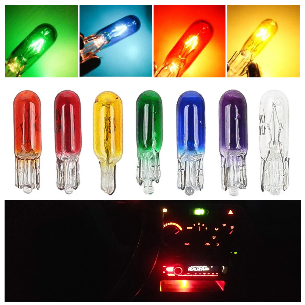 10 adet W2W T5 12V 1.2W araba halojen lamba enstrüman ışıkları pano T5 Led ampul enstrüman lamba oto araba iç ışık