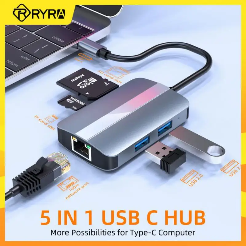 

Док-станция RYRA 5 в 1 с USB 3,0, 5 портами и кардридером