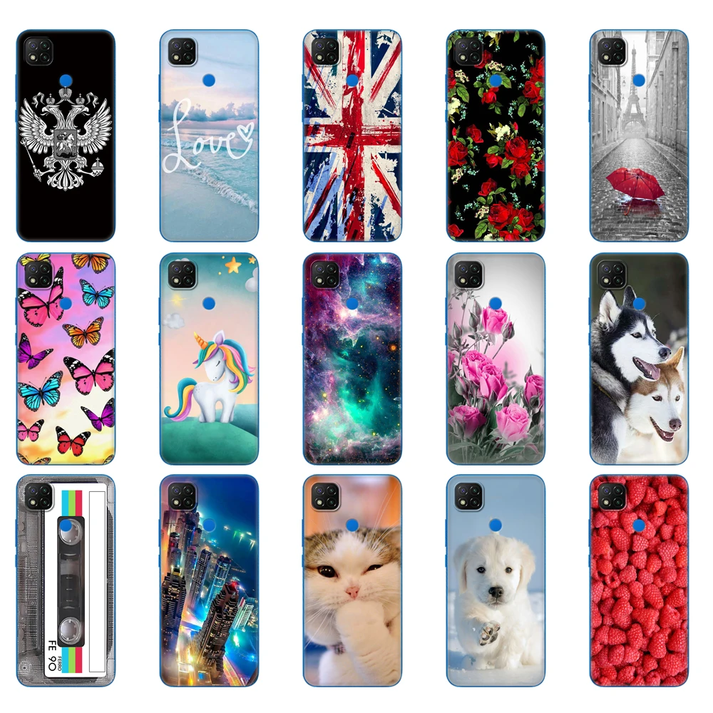 For xiaomi redmi 9C Case Soft TPU Silicon Phone Back Cover For redmi 9C NFC Case 6.53 inch etui bumper fundas coque animal dog