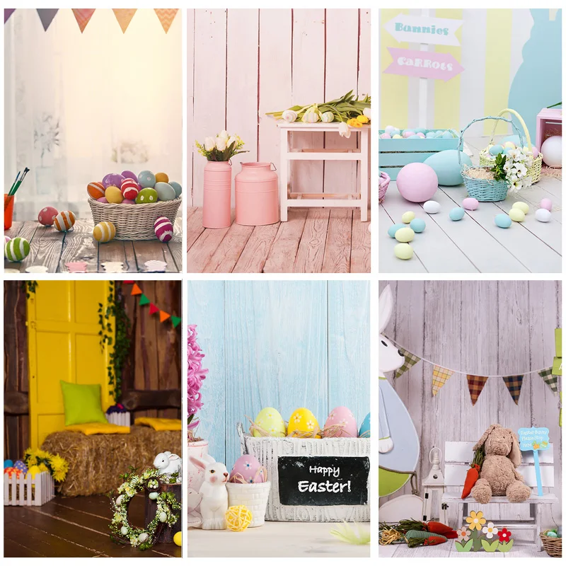 ZHISUXI Easter Eggs Rabbit Photography Backdrops Photo Studio Props Spring Flowers Child Baby 21430 CJ-02