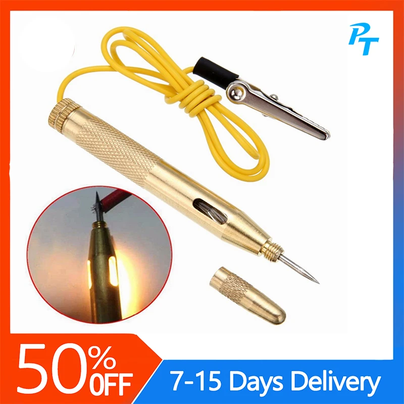 

HOT!!! Auto Car Light Circuit Tester Lamp Voltage DC 6V 12V 24V Copper Test Pen Detector Probe Light System Test Probe Lamp
