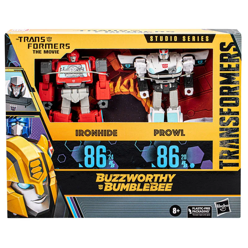 

In Stock Hasbro Transformers Studio Series Buzzworthy Bumblebee 86 Ironhide 20BB and Prowl 20BB 2-Pack Action Figures Model Toy