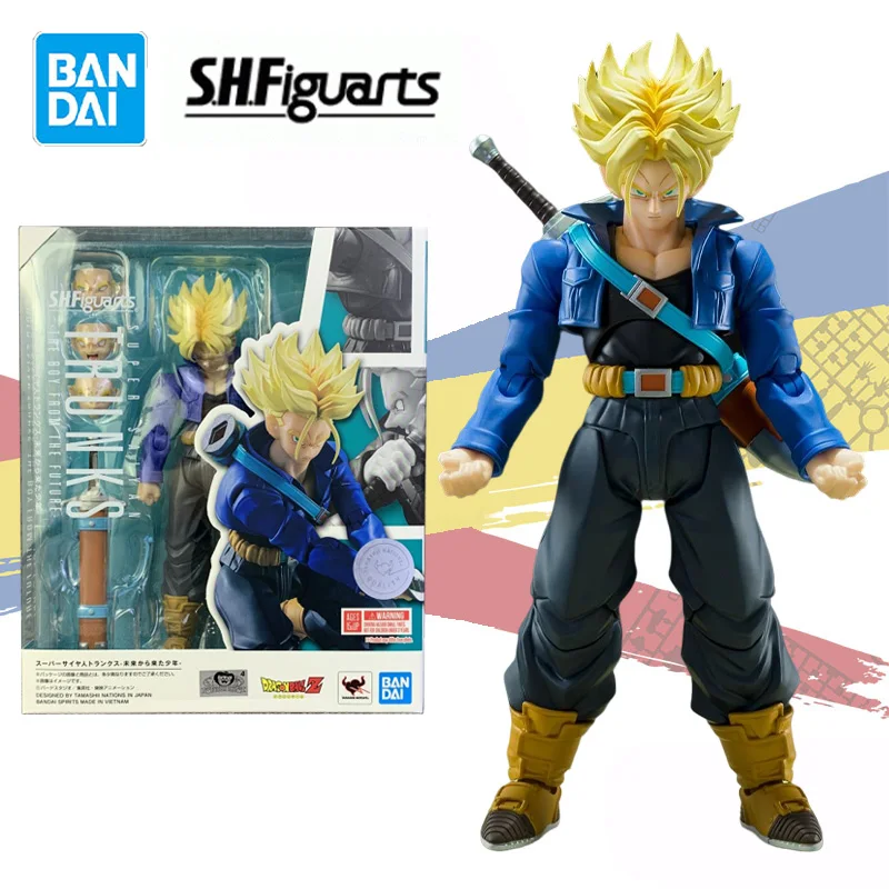 

Bandai Original S.H.Figuarts SHF Dragon Ball Super Saiyan Trunks Vegeta IV Anime Action Figure Finished Model Kit Toy Gift