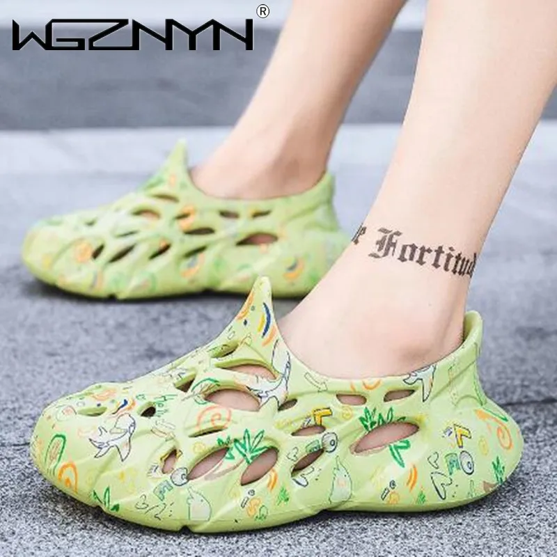 

Шлепанцы для мужчин и женщин, камуфляжные сандалии на платформе, пляжные шлепанцы для улицы, мягкие, Эва, для помещений, для влюбленных, летние