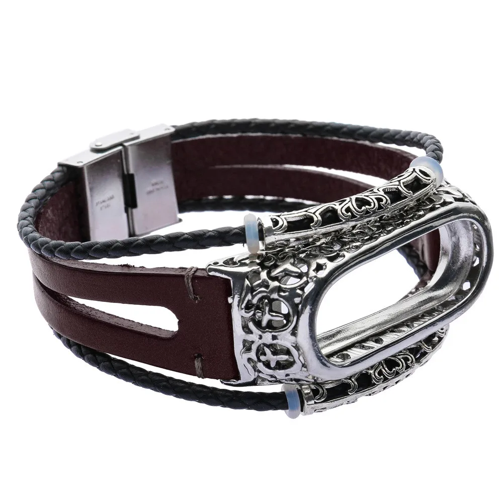 

Band Wristband Band Strap+ Leather For Xiaomi 3 Case Mi Replacement Metal smart wristband Accessories Wristbands Sweat