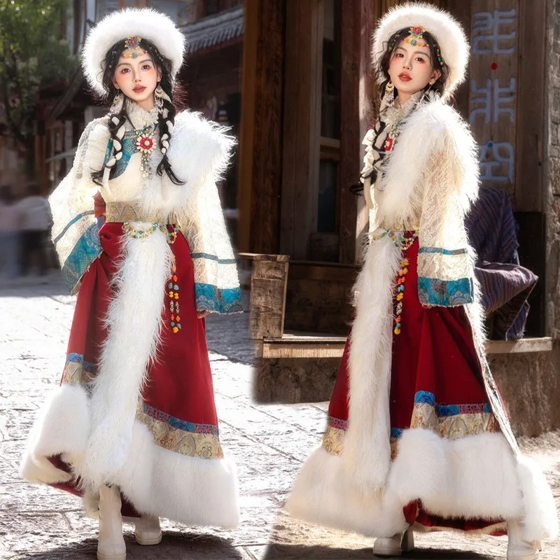 Новая женская тибетская одежда полный комплект Yunnan Lijiang фото путешествия в