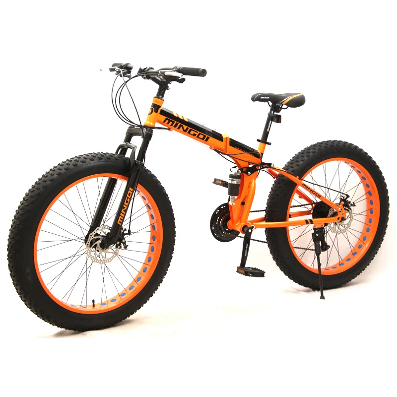 26 дюймов велосипед толстый горный 24 скорости снежный пляж складной × 4 0 шины