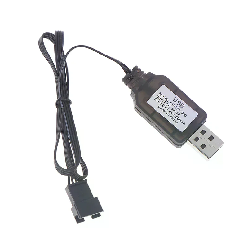 Фото Зарядное устройство USB 7.4V SM-4P для аккумуляторов электрических гелевых бластеров DE36W, DE65, HM202, EC08, EC16, M416 (1 шт.) №1