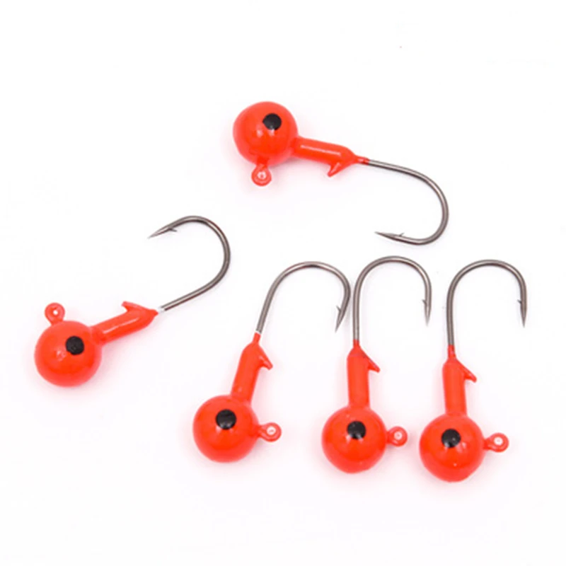 

5Pcs/bag 1.8g Fshing Hook Round Lead Head Barbed Single Hooks Bass Hard Metal Jigs Fishing Tackles Fishing Lures