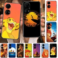 disney lion king phone case for huawei p50 p40 p30 p20 10 9 8 lite e pro plus black etui coque painting hoesjes comic fas