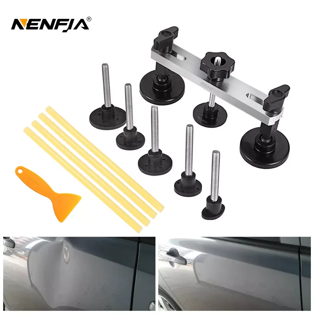 

Набор ручных инструментов для ремонта вмятин без покраски автомобиля, инструмент для ремонта кузова автомобиля с мостом для удаления вмяти...