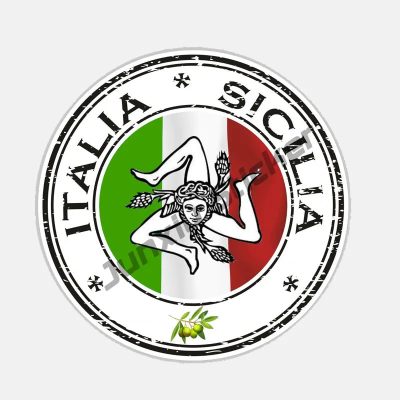 

Funny Italia Sicilia Vinyl Car Stickers Decals for Bumper Window Motorcycle Waterproof Accessories Interior KK14*14cm