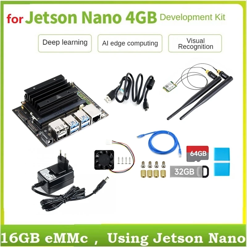 

For Jetson Nano 4G Development Kit+7-Inch IPS Screen+Camera+Network Cable+32G USB Drive+64G SD Card+Reader+Power