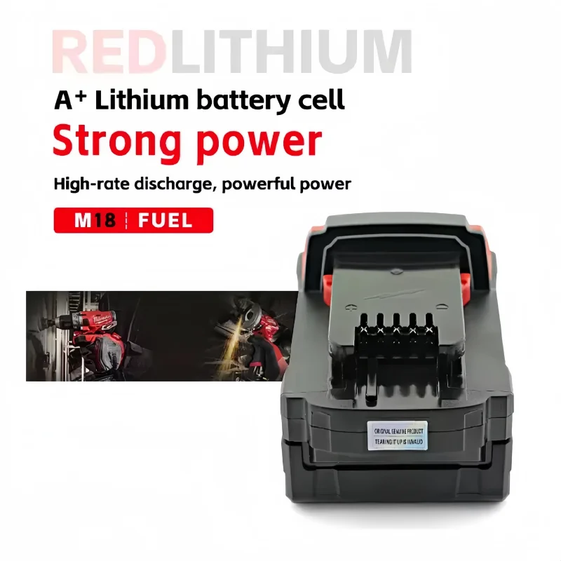Фото Оригинальный аккумулятор Milwaukee M18B8 M18B9 18В 6.0Ач (6000мАч), быстрая зарядка, совместим с электроинструментами Milwaukee №4