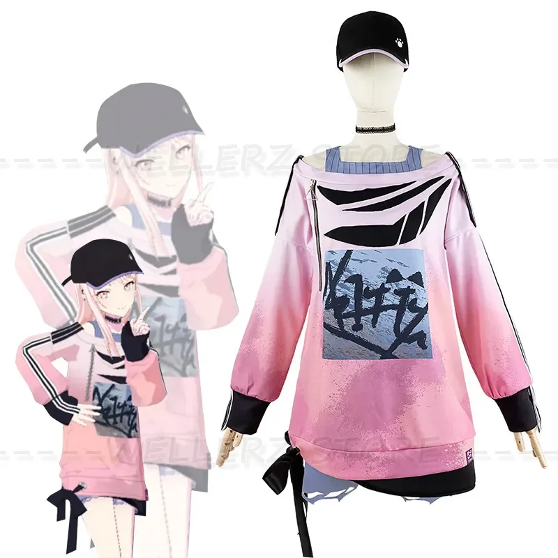 

Костюм для косплея Акияма Мизуки Project Sekai, красочный парик, PJSK MZK, косплей-платье с шляпой, униформа для Хэллоуина для девочек A23