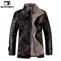 kenntrice man leather clothing pu cold style jackets elegant for mens designer male thermal coats fleece stylish winter