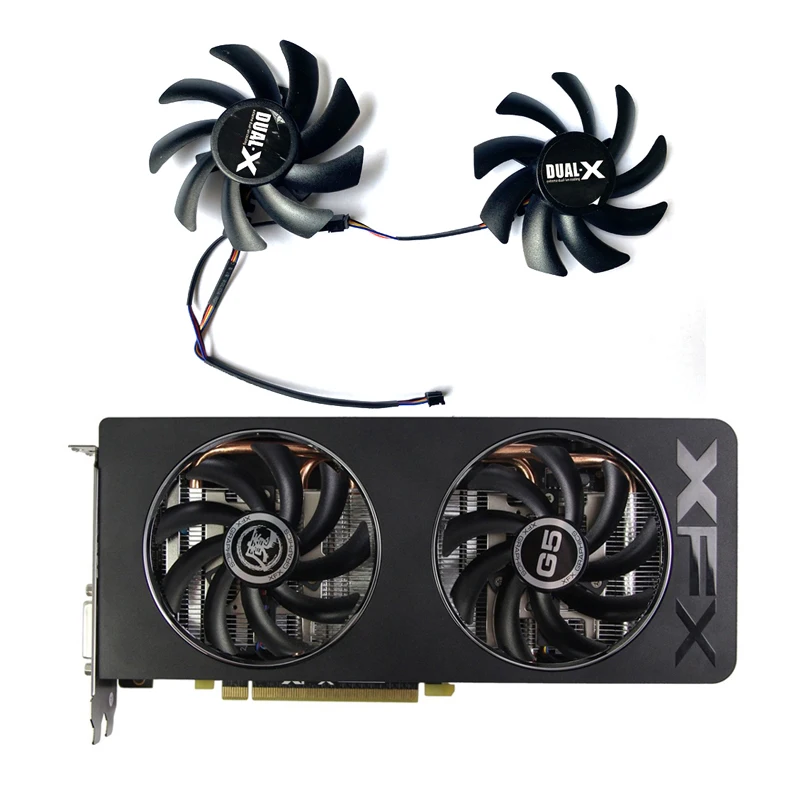

85MM 4PIN FD7010H12S FDC10H12S9-C R9-270X 2GB Dual Cooling Fan for XFX R9 285/280/290/290X/280X RX 480/470 Sapphire Heatsink