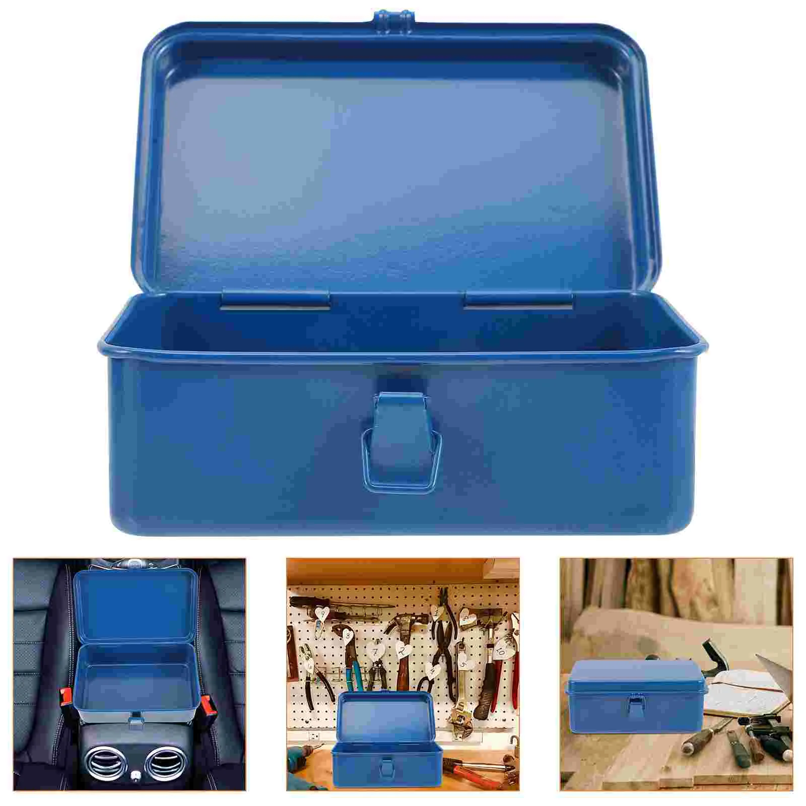 

Iron Sheet Tool Box Metal Case Mechanics Tools Organizer Essential Container Heavy Duty Toolbox Storage Multi-purpose