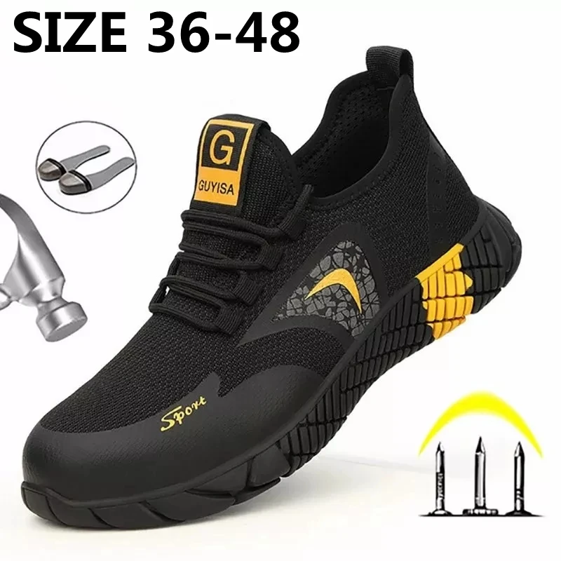 Xiaomi Men's Safety Shoes Boots W Steel Toe Cap Casual Men's Boots Work Indestructible Shoes Puncture-Proof Work Sneakers