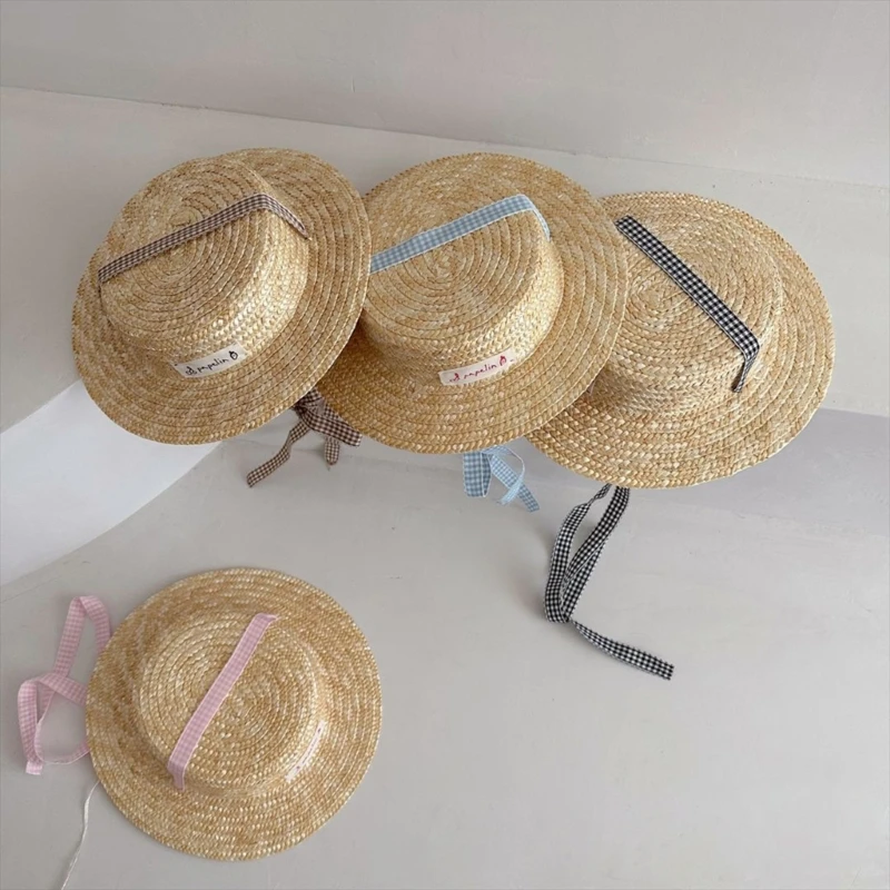 

Little Girl Boy Kids Summer Straw Hat Toddler Girls Wide Brim Sun Visor Hat Girl Sun Hat Lightweight for 3-7 Years Old A2UB