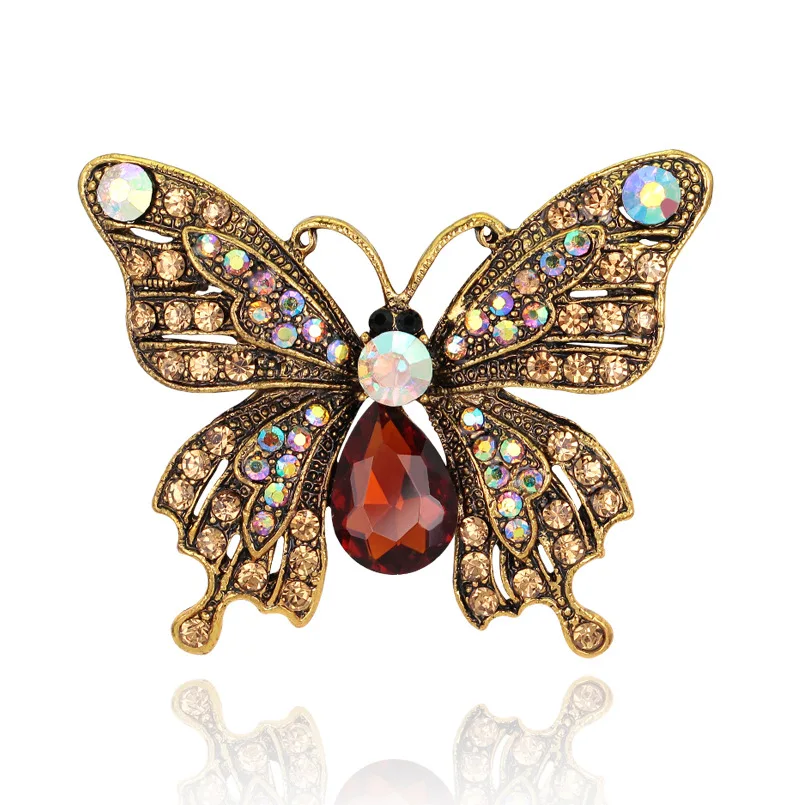

New Fashion Cute Butterfly Alloy Diamond Brooch