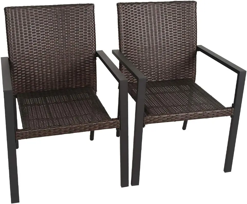 

Firepit Chairs Outdoor Wicker Dining Set, Set of 2 Stackable Outdoor Wicker Chairs for , Garden, Yards, Indoor, Multibrown
