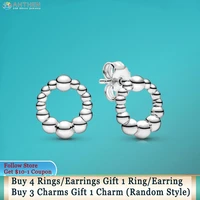 ahthen 925 sterling silver stud earrings beaded circle stud earrings cubic zirconia statement stud earrings women earrings gift