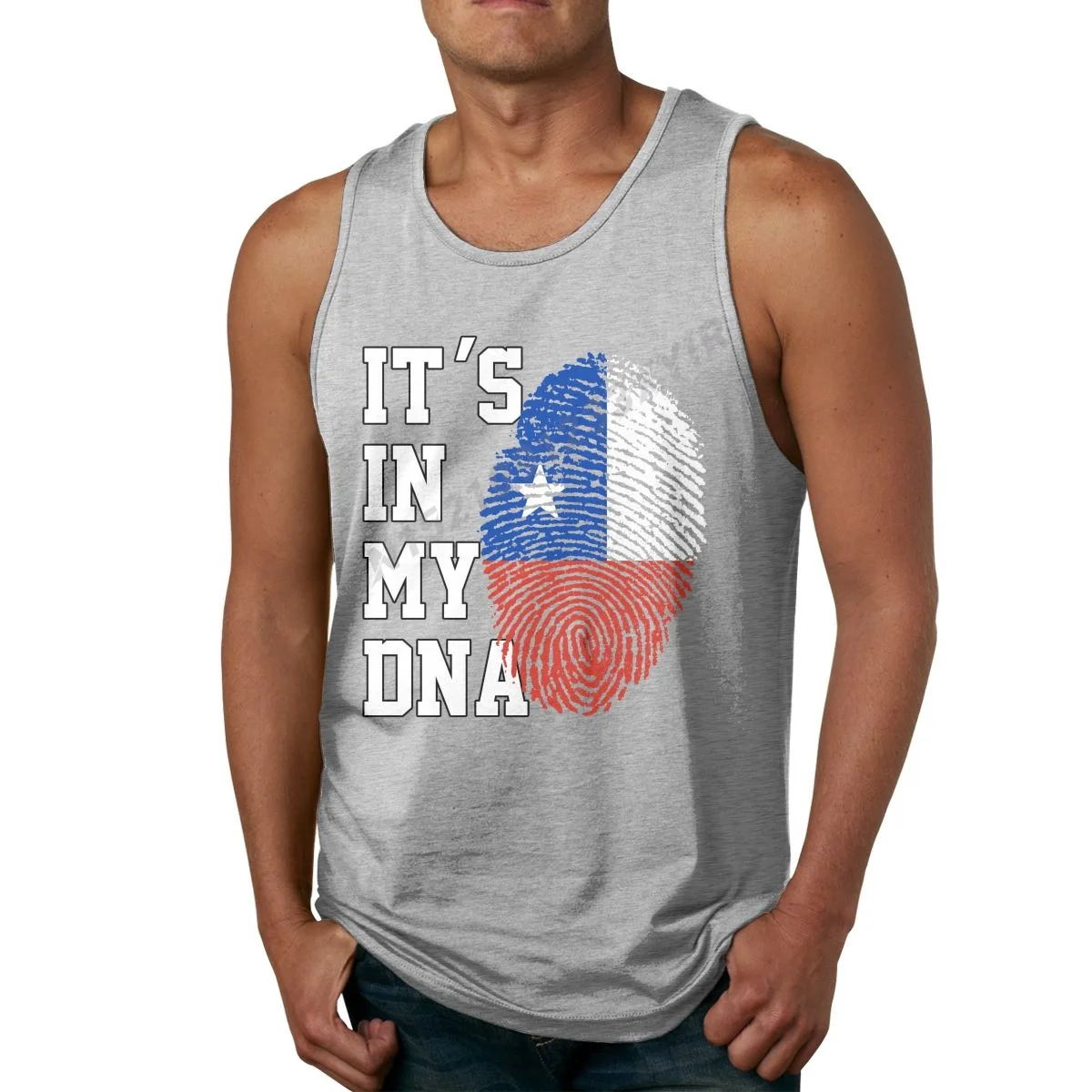 

Летняя мужская майка с надписью It's IN MY DNA, флаг Чили, фанаты Чили, Мужская футболка без рукавов в стиле хип-хоп, 100% хлопок