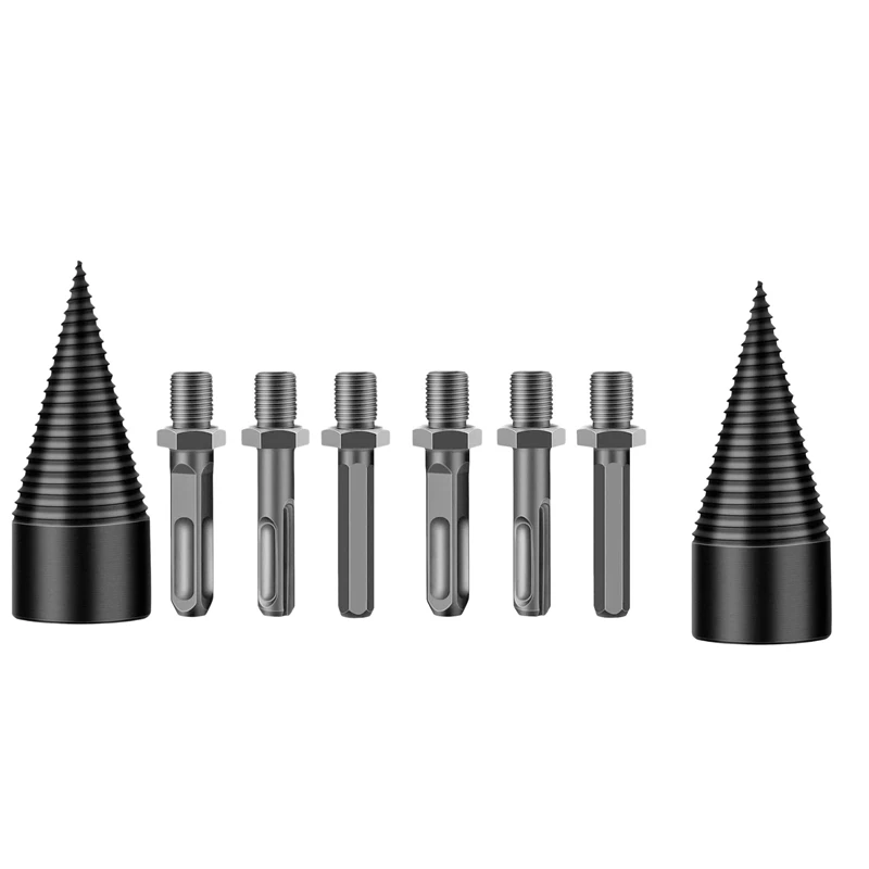 

4 Pcs Wood Splitter Drill Bit Removable Log Splitter Drill Bit Firewood Kindling Splitter For Electric Drill