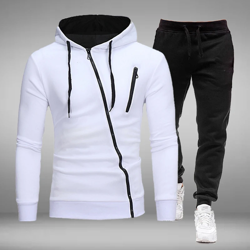 

Men's Tracksuit Outdoor Zipper Jackets Pants Sets Casual Hooded Jogging Suit Sportswear Set Fitness Sport Suits Man Clothing