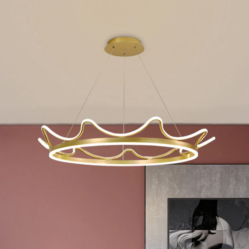 

Оригинальная Скандинавская люстра в виде короны для гостиной, простой современный светильник для детской комнаты, спальни