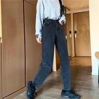 korean style high waist slim loose joker torre pants springsummer 2021 9 point women straight jeans female fashion solid pant