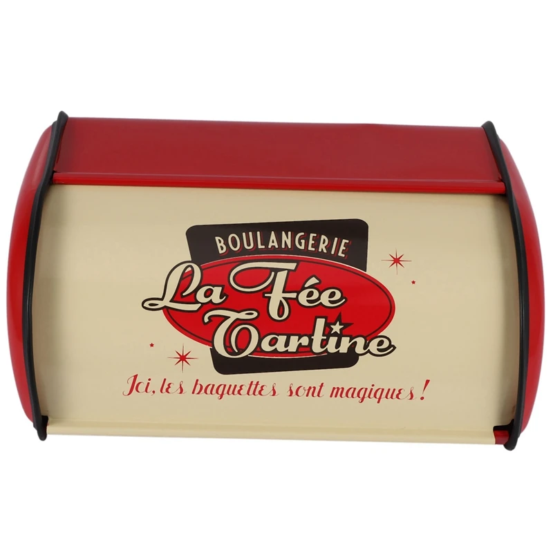 

Французская винтажная коробка для хлеба, корзина для хранения, верхний светильник-серый Небольшой Железный контейнер для хлеба с порошковы...