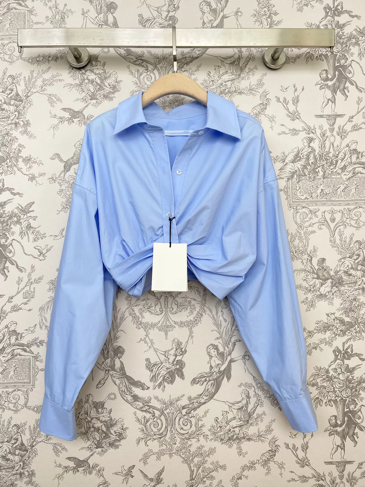 

Early autumn new style, pleated shirt, original brocade cotton fabric, multi-fold process before and after the hem11/