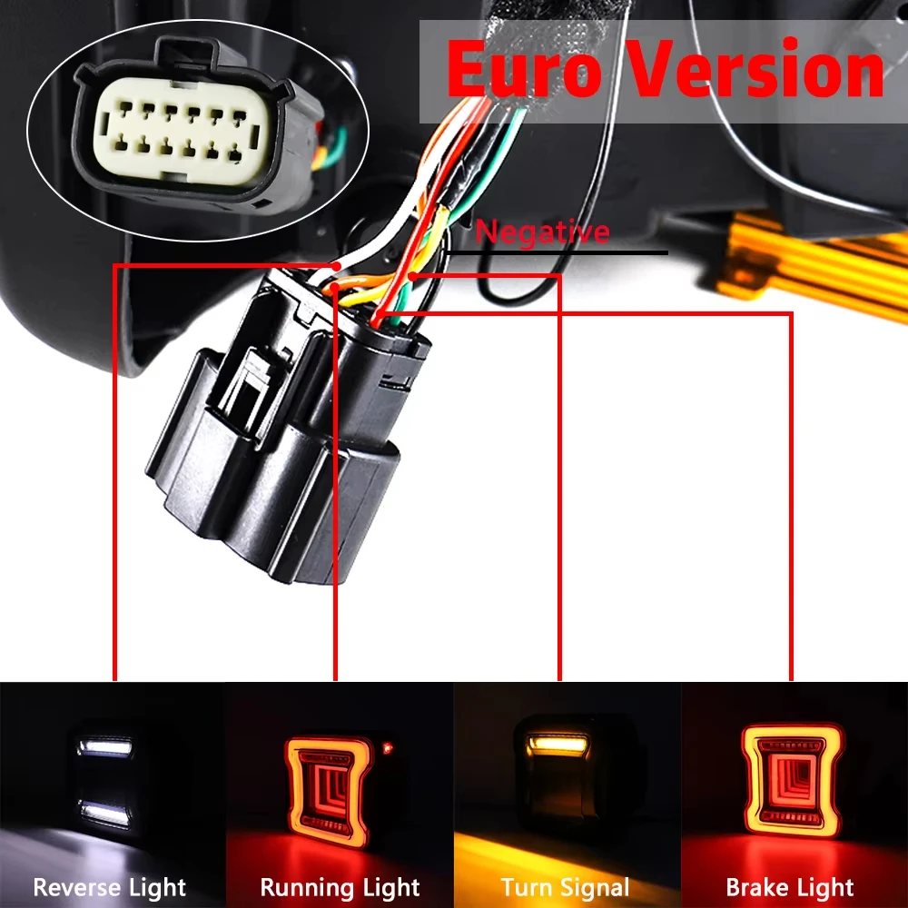 2 шт. светодиодный задний фонарь заднего бампера для Jeep Wrangler JL 2018-2022 парковочный