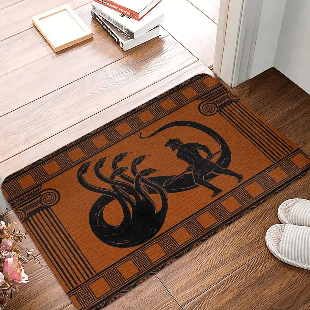 

Hercules Vs Hydra Kitchen Non-Slip Carpet Ancient Greek Mythology Bedroom Mat Welcome Doormat Floor Decoration Rug