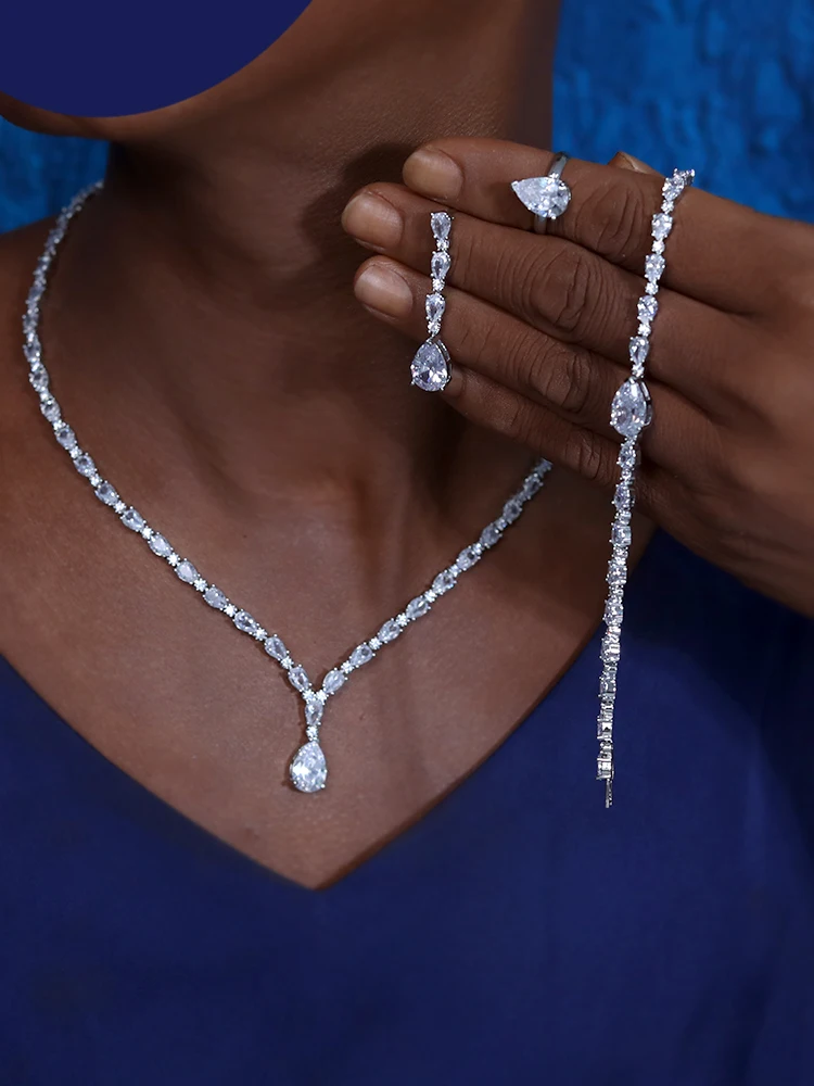 Женское ожерелье с кубическим цирконием ASNORA свадебные ювелирные украшения в