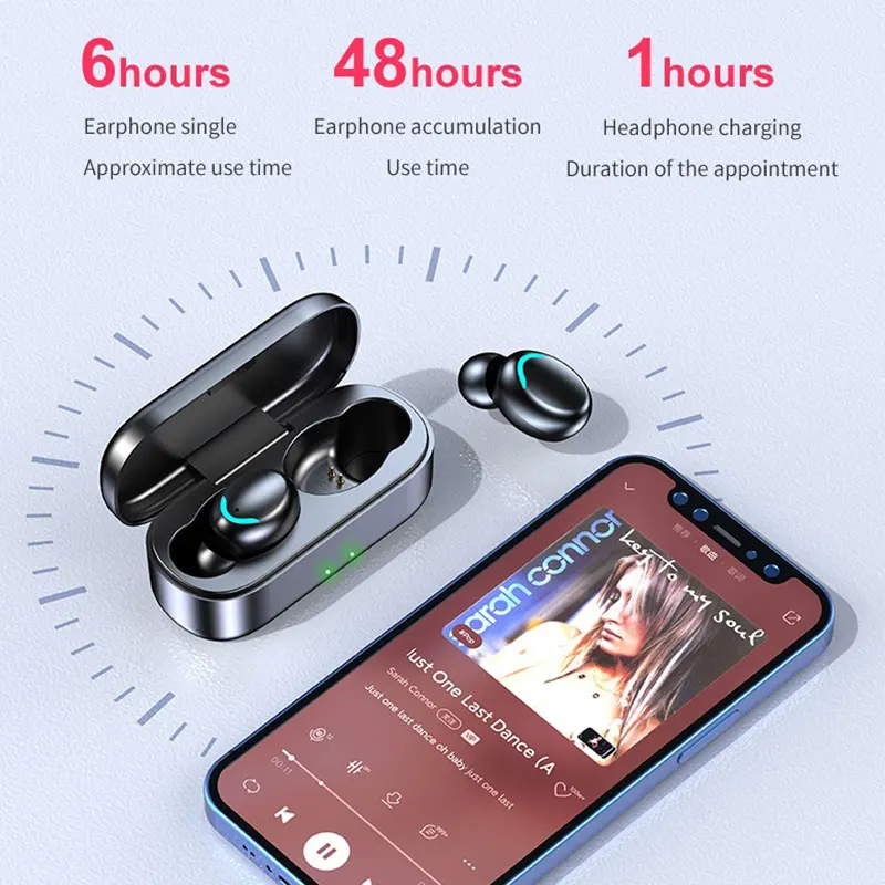 Беспроводные наушники S9 TWS с сенсорным управлением по отпечатку пальца Bluetooth 5 1