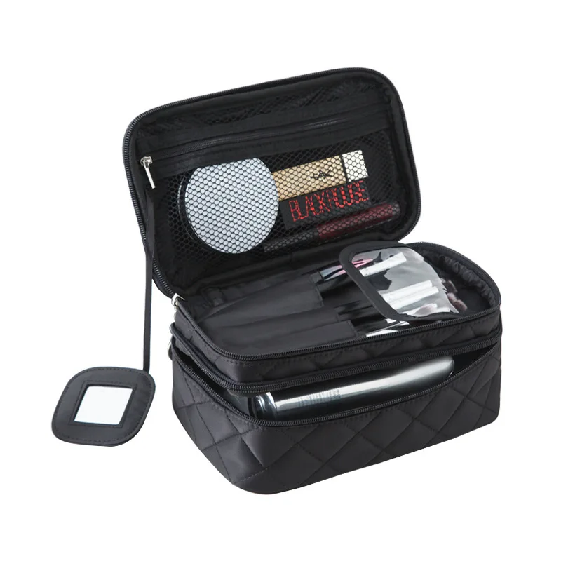 

Excellent Quality Double-Layer Cosmetic Case Waterproof Large-Capacity Storage Bag Bathroom Travel Portable Light Wash Box