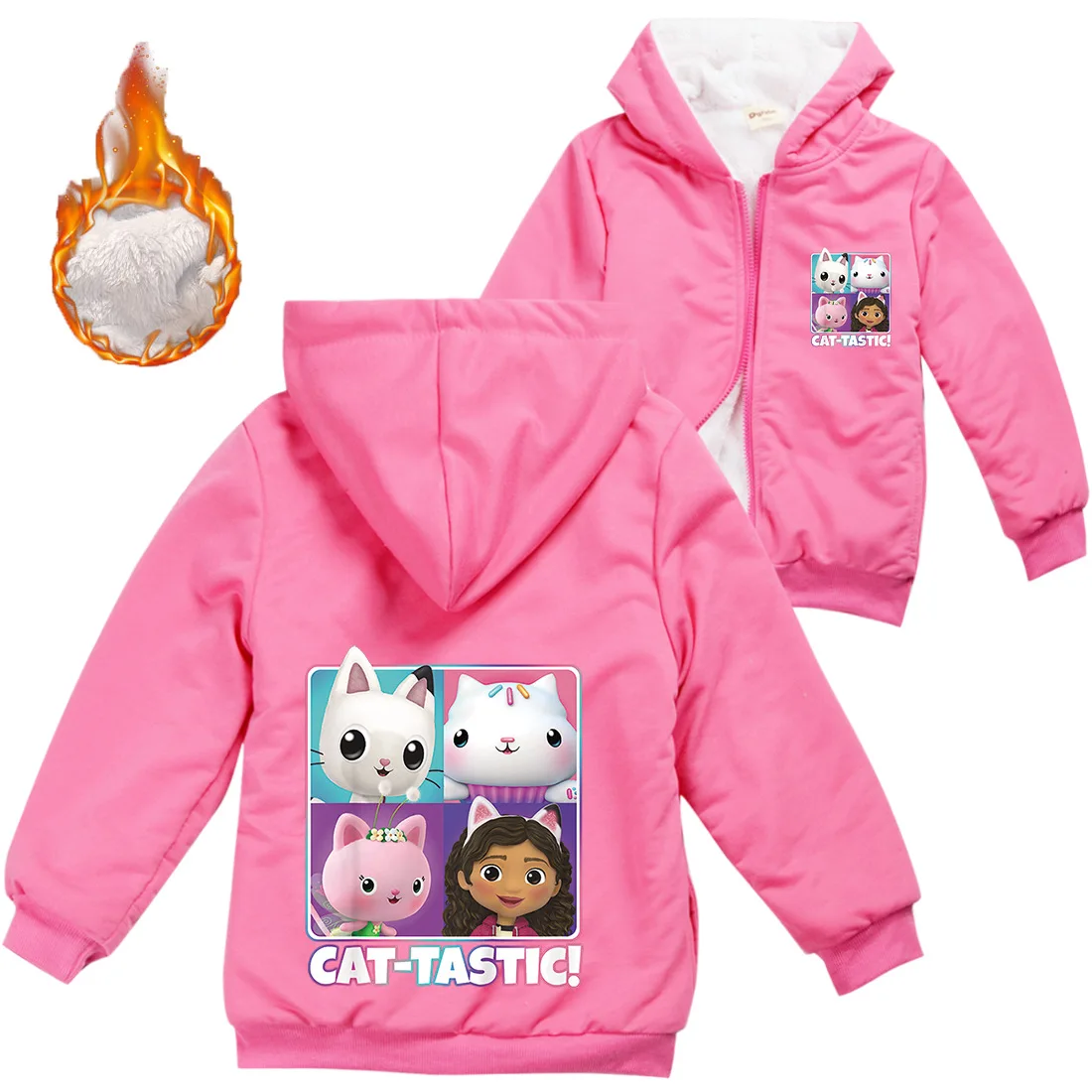 

Детская теплая Толстая бархатная куртка с капюшоном Gabbys, одежда для кукольного домика с кошкой, одежда для мальчиков, куртки на молнии для маленьких девочек, Детское пальто